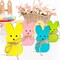 4 Pack Easter Day Bunny Peeps Table Decorations - 4.6x2.4 Inches Cute Wooden Rabbit Tiered Tray & Tabletop Centerpieces, Rustic Farmhouse Sign Basket Gifts Decor